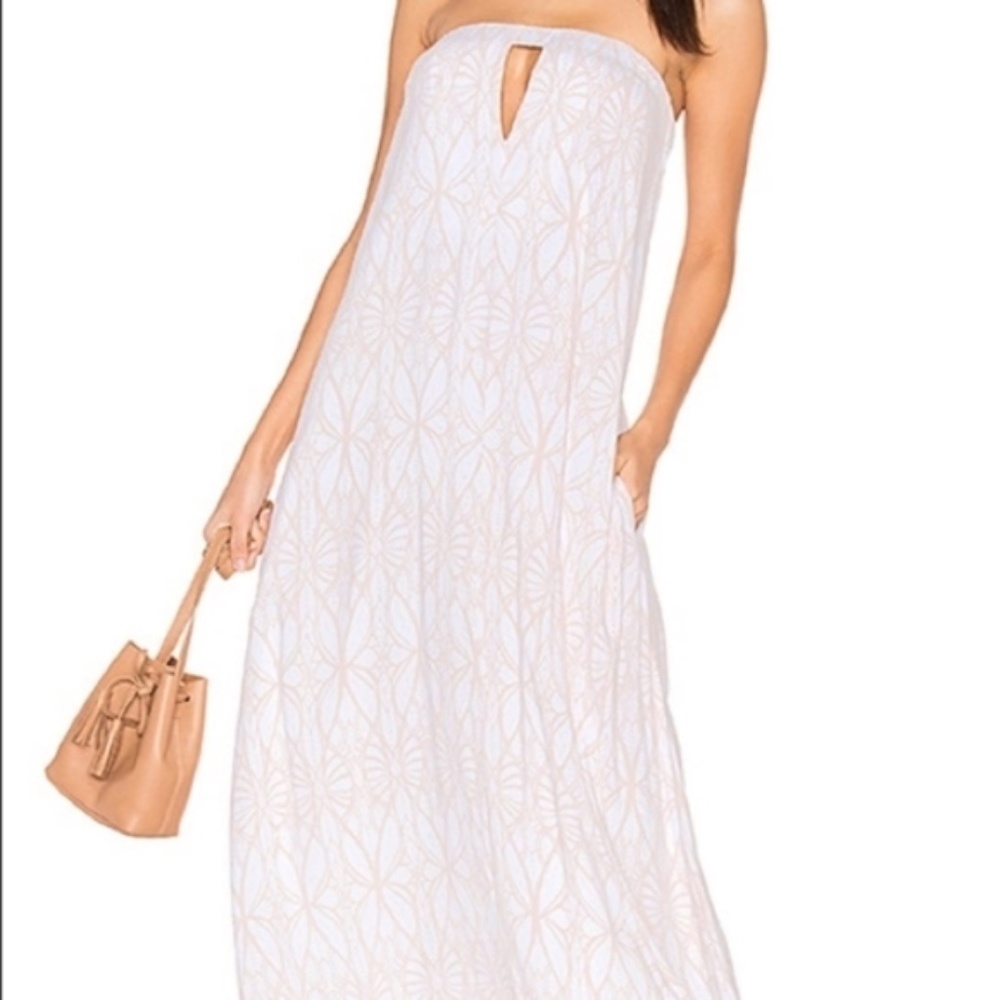 INDAH Dress Strapless Maxi Nude Wings Sail NWT S/M